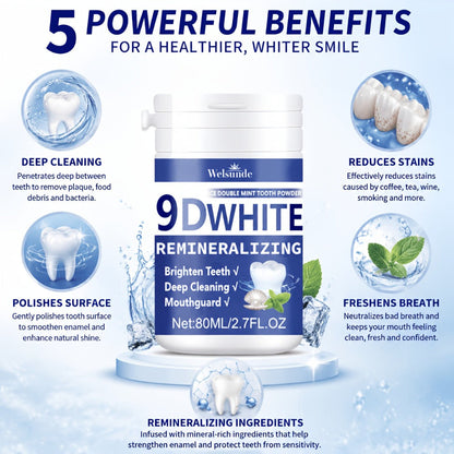 Hydroxyapatite Tooth Powder 2-Pack Remineralizing Fluoride-Free Deep Cleaning Whitening Mint Toothpowder for