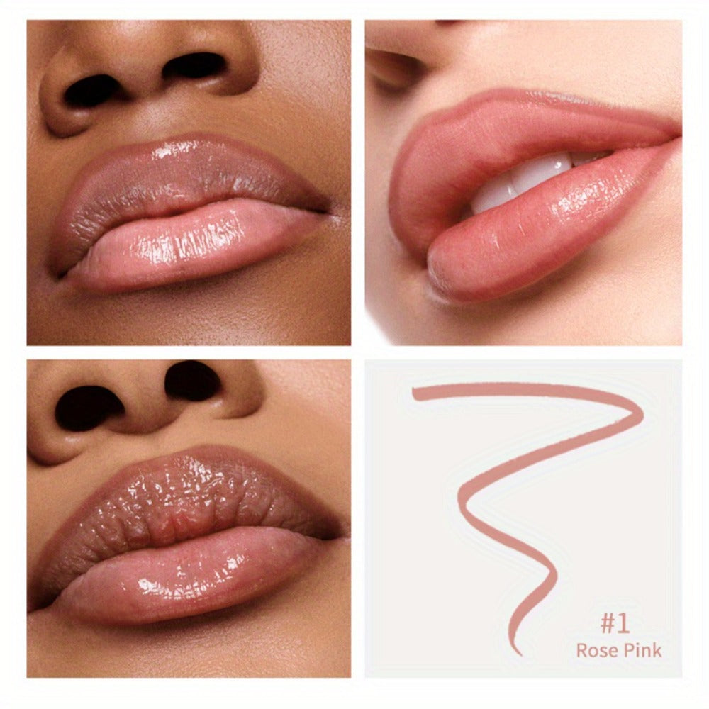 Four-Color Two-in-One Lip Stain Pen Set with Liner Tip and Matte Finish for Daily Makeup Looks