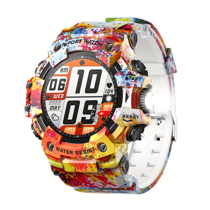 Smartwatch for Men 1.32 Inch Tactical Watch with LED Flashlight, SOS and 100+ Sport Modes in Eleven Colors