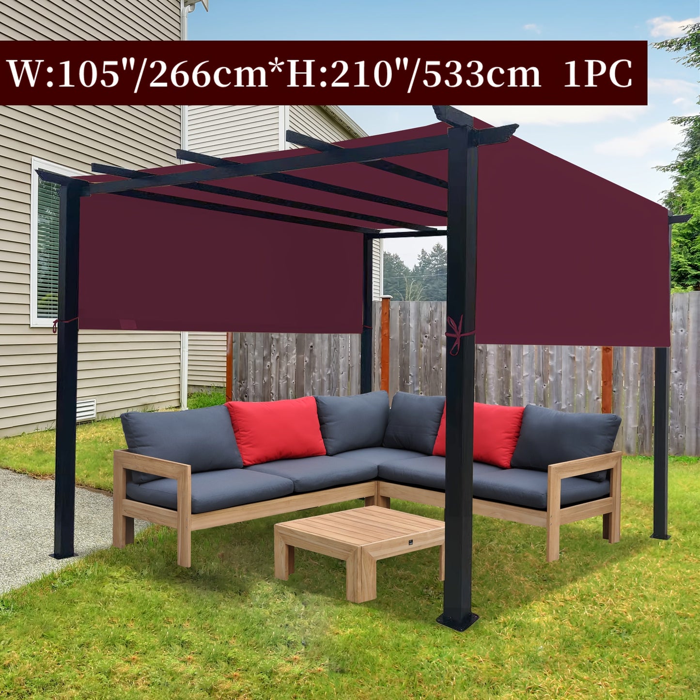 Pergola Replacement Canopy Panel in Eight Colors and Three Lengths for 24 Checkout Options