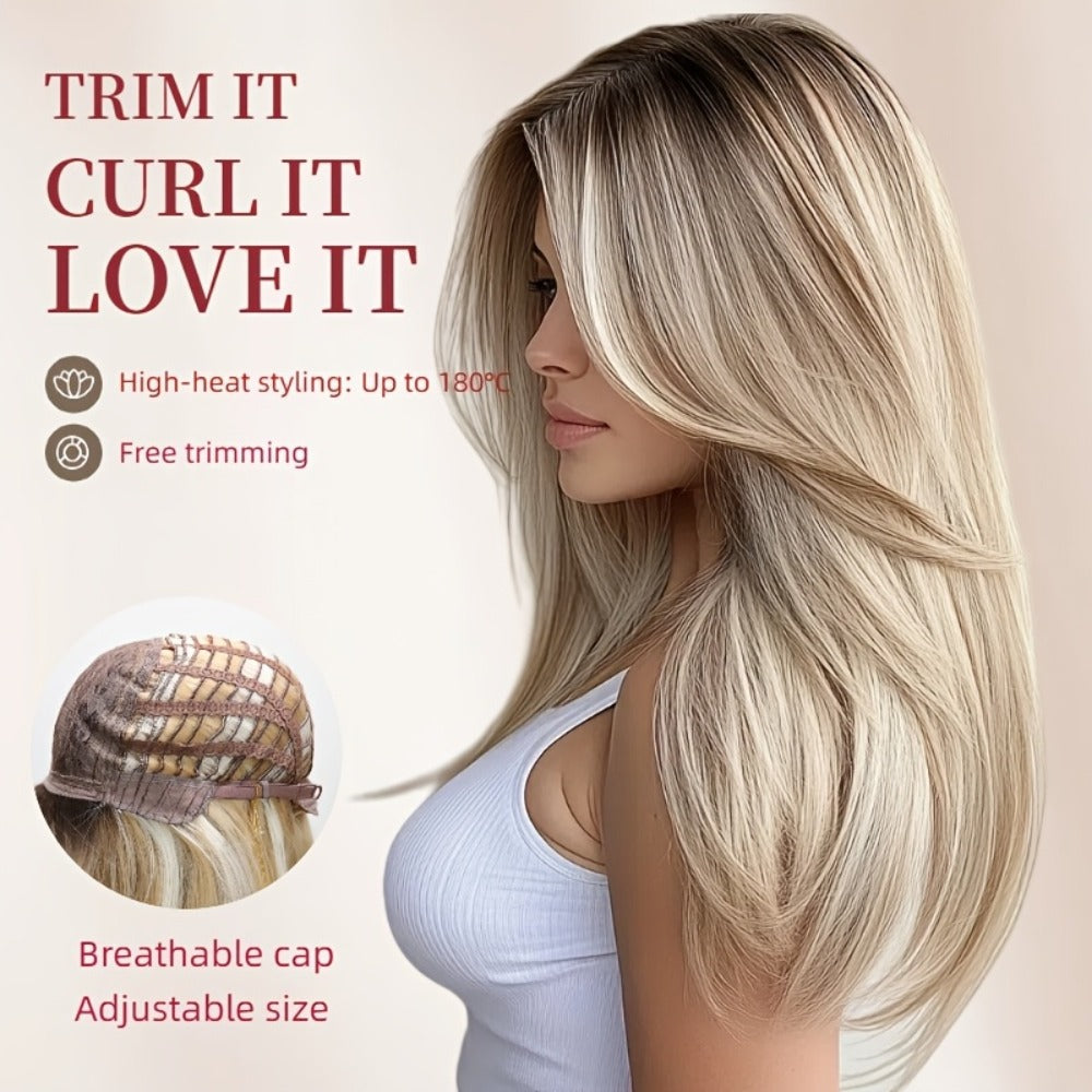 Synthetic Wig Long Heat-Resistant Style, Six Color Choices with 24-Inch Retained Length for Parties
