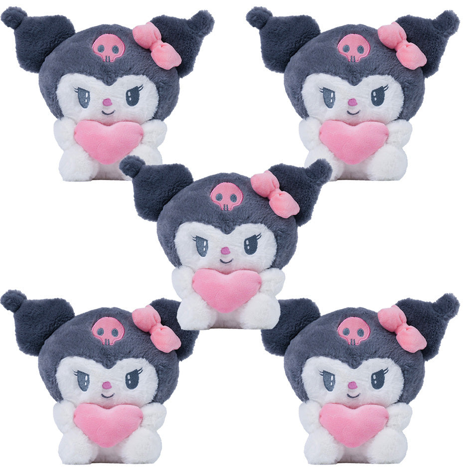 Plush Toy Heart-Holding Character Set with Five Pieces and Four Style Choices for Character Display, Room Decor and Gift Presentation