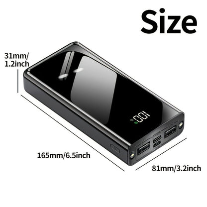 Power Bank 50000mAh 22.5W Two-Way Charging with Dual Input/Output and Digital Display in Black or Red