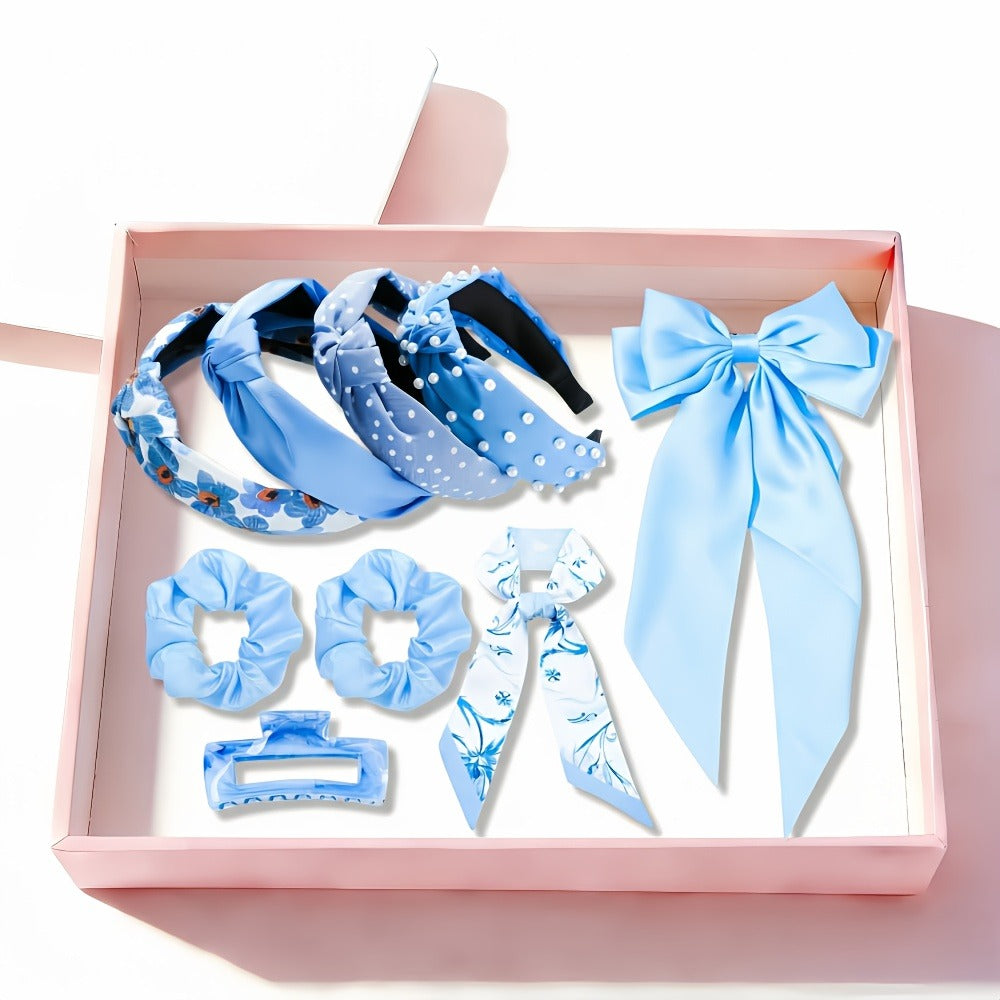 Hair Accessories Mixed Headband, Hair Clip, Hoop and Elastic Set in Fourteen Color Combinations