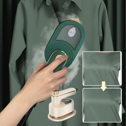 Foldable 3-in-1 Mini Garment Steamer and Iron with 40W Label, Matching Base and Filling Cup