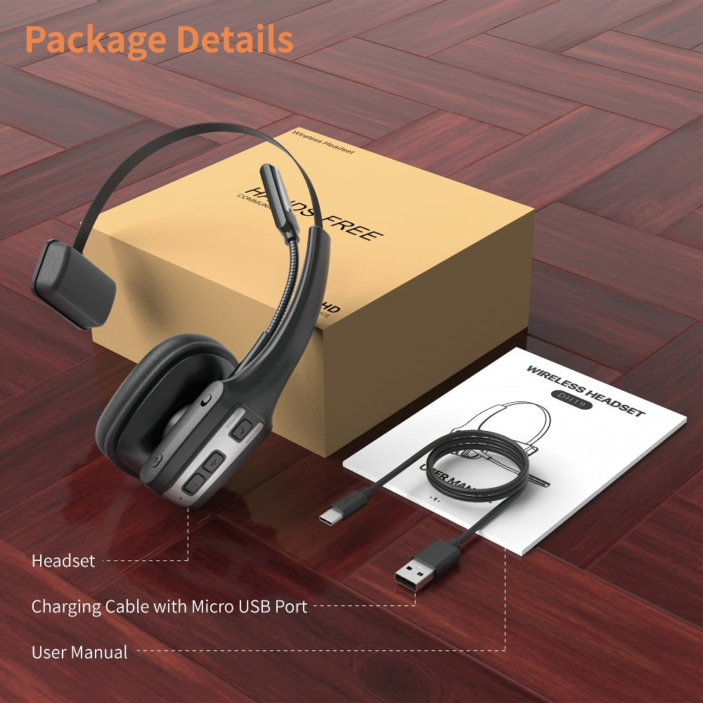 Trucker Bluetooth Headset Single Ear Noise Canceling Wireless Mono Headphone Type-C Charging for an Everyday Personal Care Routine
