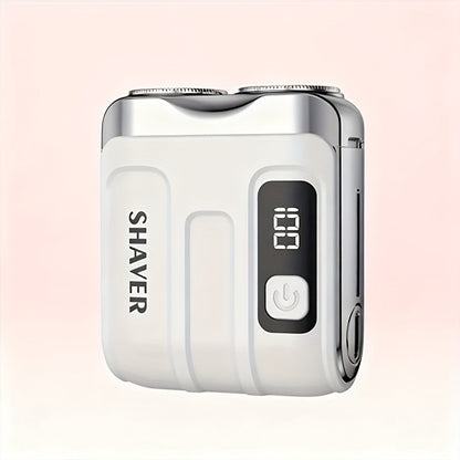 Electric Shaver Mini Dual-Head Rotary Razor with USB Charging, One-Button Control and Eleven Style Options