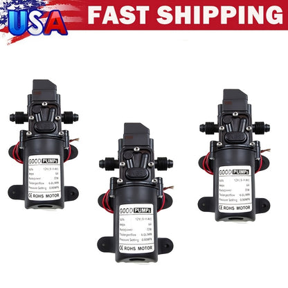 12V Self-Priming Water Pump 130PSI - High Pressure Portable Electric Pump for Car Wash, RV, Camper Van & Water Pressurization (1/2/3 Pack)