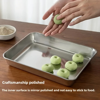 Breading Pan Set 3pcs, Stainless Steel Crumb Tray for Chicken Breading, Fish Coating and Meat Marinating, Oven Safe Food Prep Tray, Easy to Clean Breading Station for Kitchen Cooking