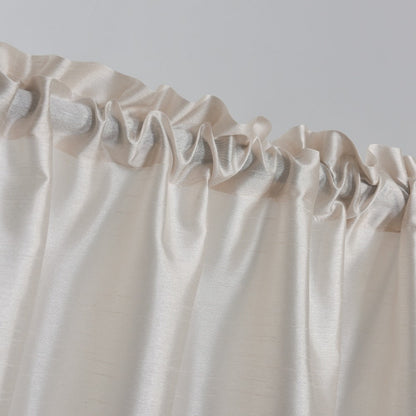 Kitchen Curtains 3 Panels Faux Silk Sheer Tier and Valance Set Rod Pocket 2 Tiers 26x36 inch + Valance 52x14 inch for Kitchen Bathroom Window Drapes