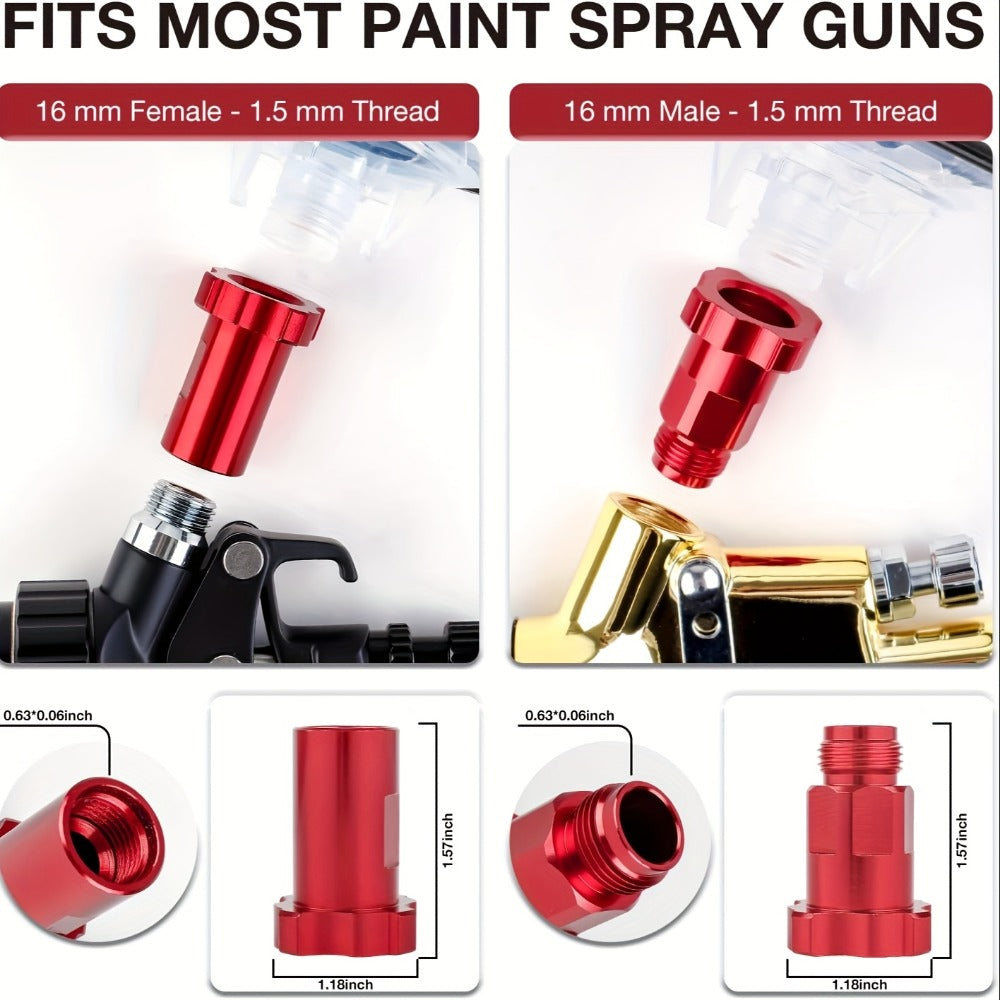 Disposable Paint Spray Gun Cup Liner & Lid System 50-Pack – Includes 50 Cup Liners, 50 Lids, Hard Cup with Retainer Ring, 2 Spray Gun Adapters & Paint Stirrer for Automotive Painting