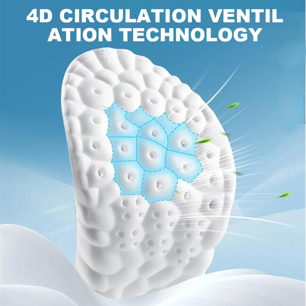 Four-Pair Cushion Shoe Insoles in Orange, Grey or Black with EU35-50 Size Options for Daily Footwear