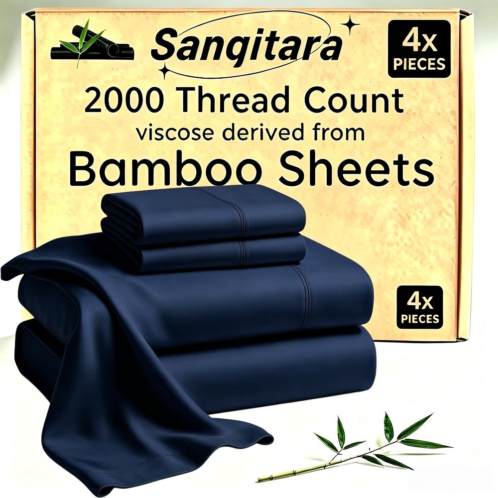 Bamboo-Blend-Style Fitted Sheet in Seven Colors and Twin, Full, Queen or King Checkout Sizes