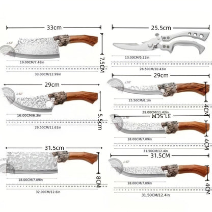 Kitchen Knife Set 7-Piece Stainless Steel with Boning, Slicing, Carving, Fish and Butcher Knives plus Shears
