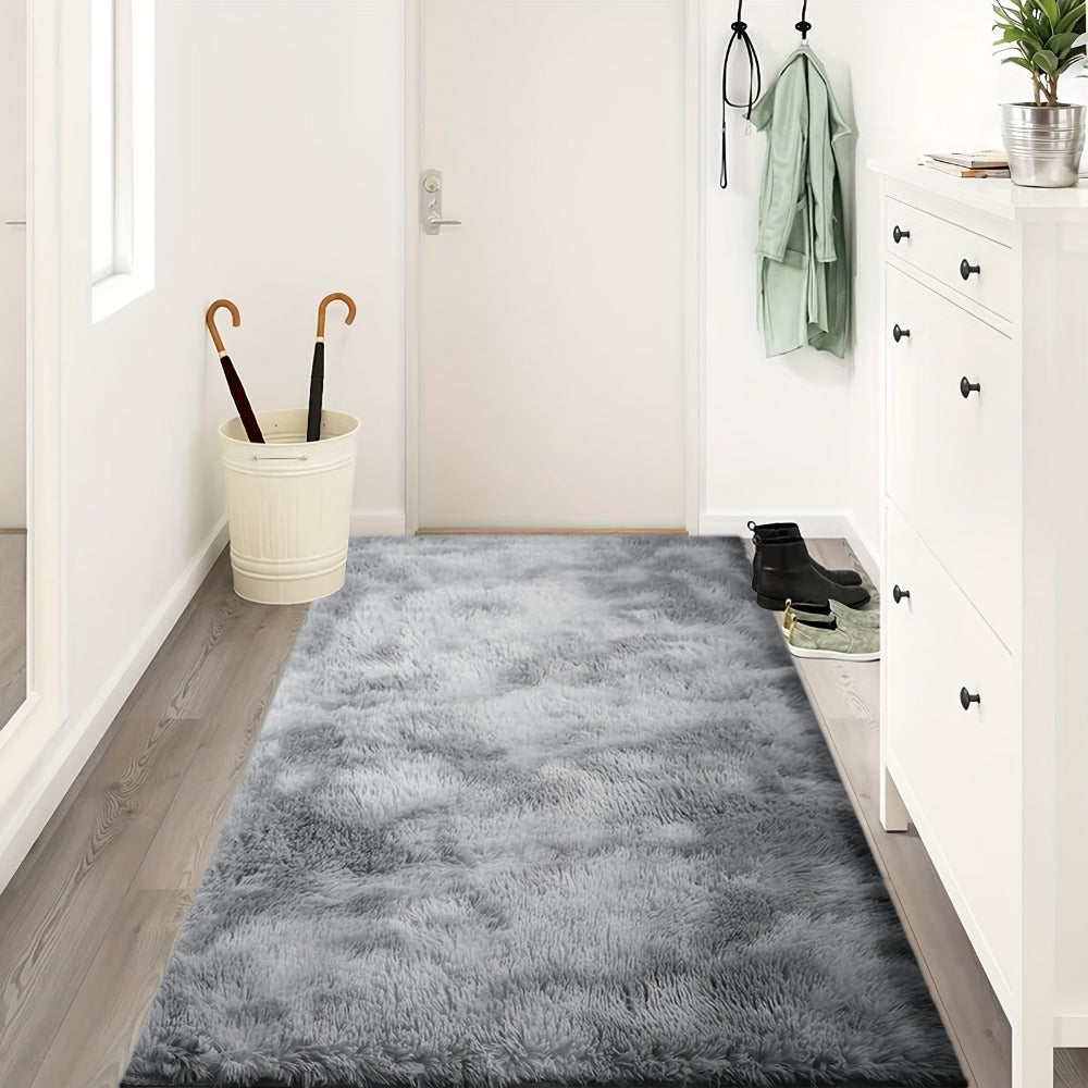 Shaggy Area Rug Soft Plush Fuzzy Carpet Non-Slip Tie-Dye Design for Bedroom Living Room Nursery Dorm — Pet Friendly Machine Washable Multiple Sizes & Colors