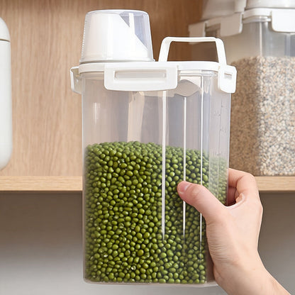 Food Storage Containers 2.5L and 3L PP Pantry Bins with Measuring Cups in Two-, Four- or Six-Pack Options