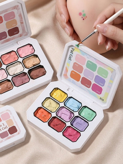 4-in-1 Gradient Gel Nail Polish Set 3pcs - Pat Ombre Gel for French Manicure Nail Stamping Painting & Powder Art - Solid Varnish Gel for Seamless Ombre Nail Art Women Salon Home DIY
