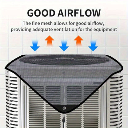 Outdoor Air Conditioner Top Cover, 26 x 26 Inch Mesh Panel with Four Elastic Hook Cords Pictured