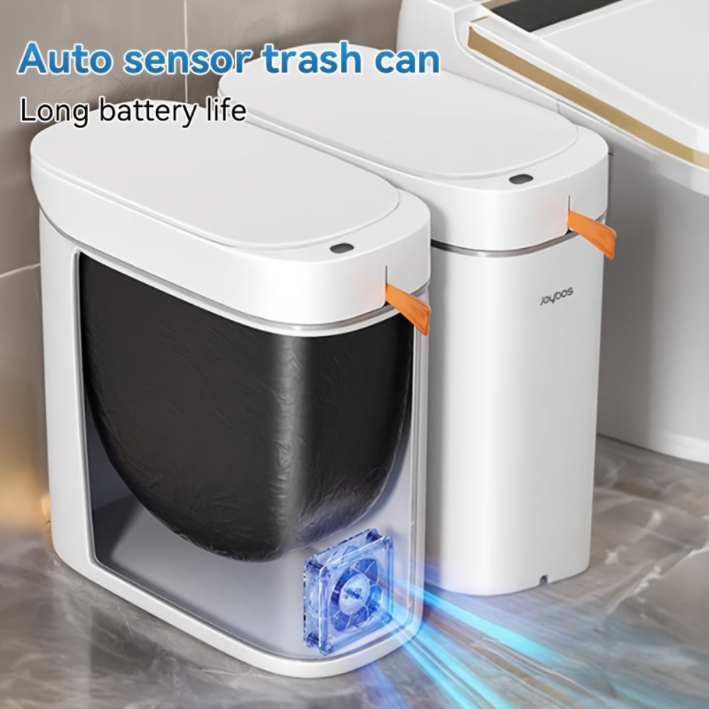 Sensor Trash Can Self-Emptying 3.8 Gallon with Drawstring Bags - Hands Free Infrared Smart for Home Cooking, Dining and Outdoor Meals
