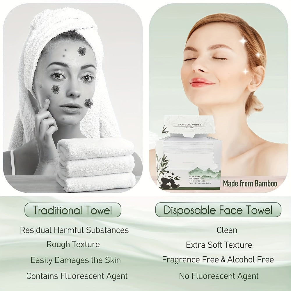 White Boxed Facial Cleansing Towels with 60 Sheets per Box in One- or Two-Box Checkout Options