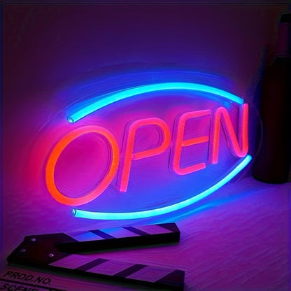 USB-Powered Open Neon-Style Wall Sign Measuring 13.78 x 6.38 Inches with Hanging Chain for Bar or Shop