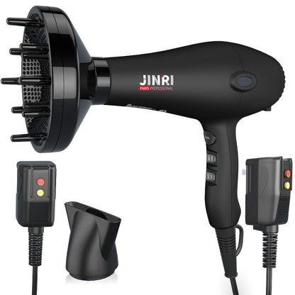 JINRI 1875W Hair Dryer with Three Heat Settings, Two Speeds and One- or Three-Accessory Package Options