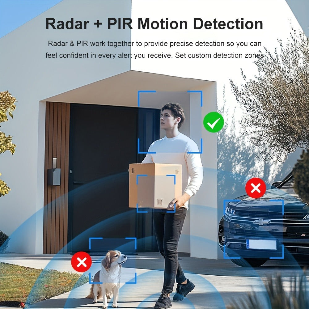4G LTE Security Camera 4K Wireless No WiFi Needed, Infrared Night Vision, Rechargeable Battery, PIR Human Detection