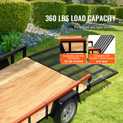 Trailer Tailgate Lift Assist – Max 180 lbs, Fits Open Utility Trailers, 10–24 Inch Side Rail, 4–6 ft Ramp Height, Carbon Steel Spring Cable System