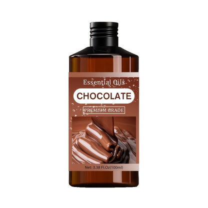 Chocolate-Scented Aromatic Oil in 100ml Amber Bottle with Brown Label and Single Size Option