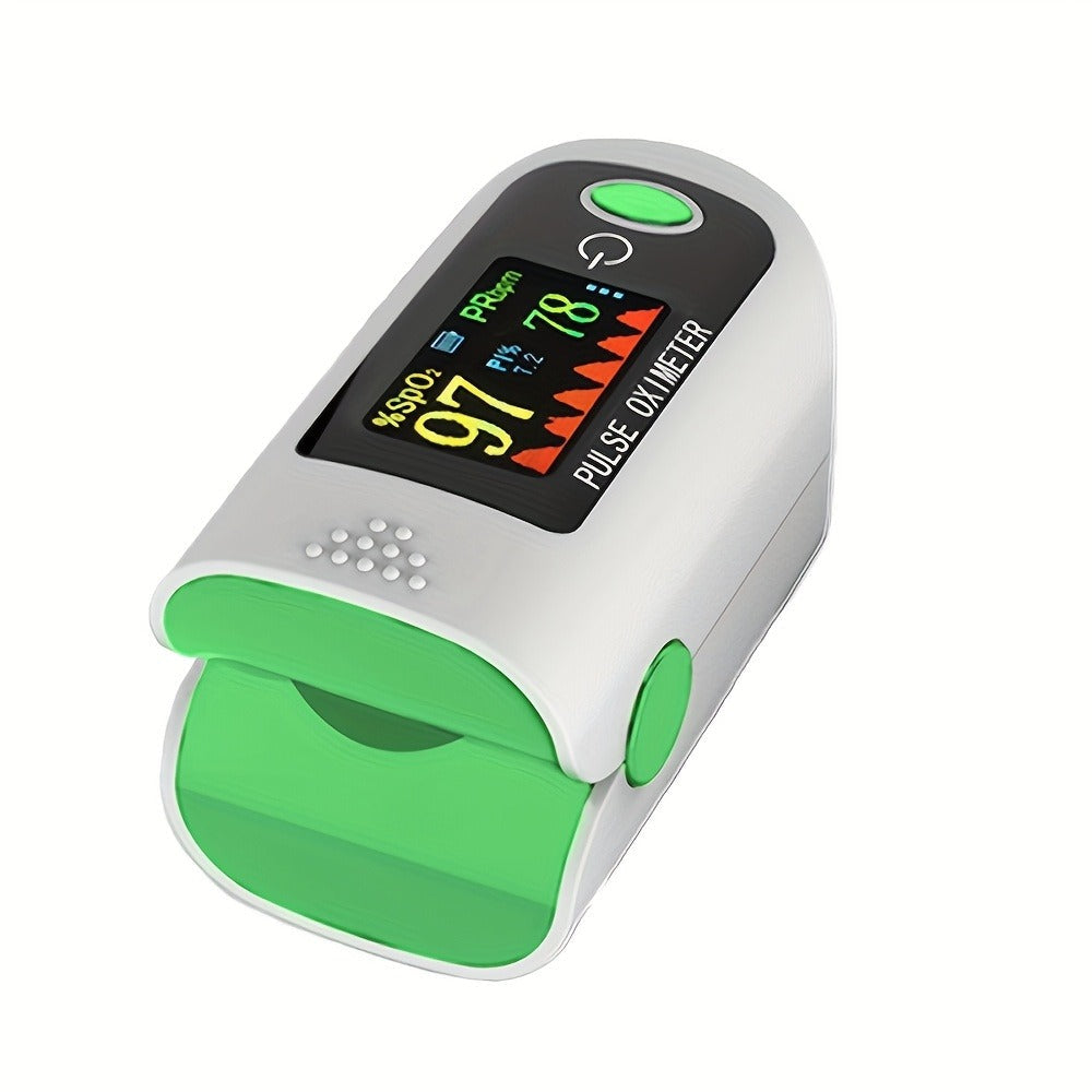 Two-Piece Fingertip Pulse Oximeter Set with Color Display in Black or Blue Checkout Options