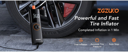 Tire Inflator Air Compressor 150PSI 12V DC Corded with LCD Display, Auto Shut-Off, 4 Preset Modes, LED Light, 9.8ft Power Cord for Car Motorcycle Bicycle Tires Sports Balls Roadside Emergency