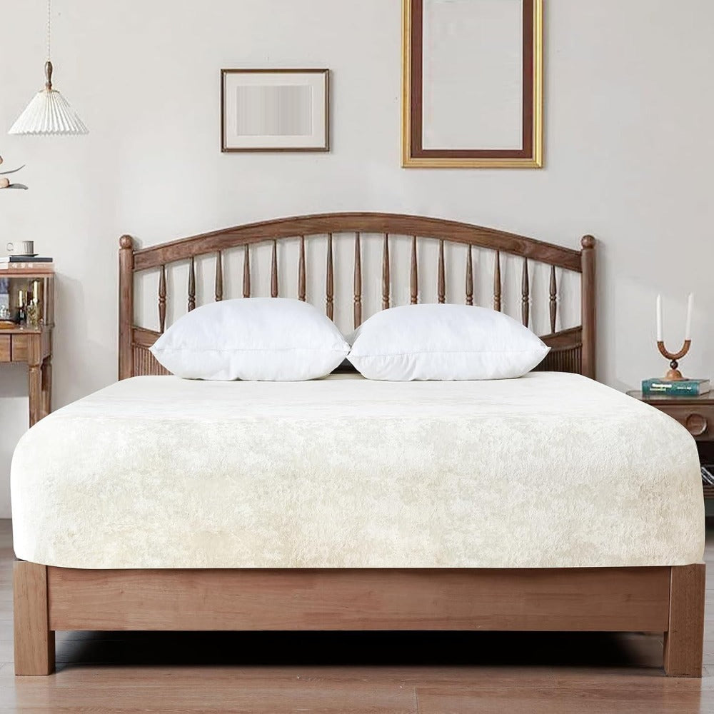Sheet Set, Double-Sided Velvet Fitted Sheet with 12-to-16-Inch Pocket, One or Two Pillowcases and Eight Colors