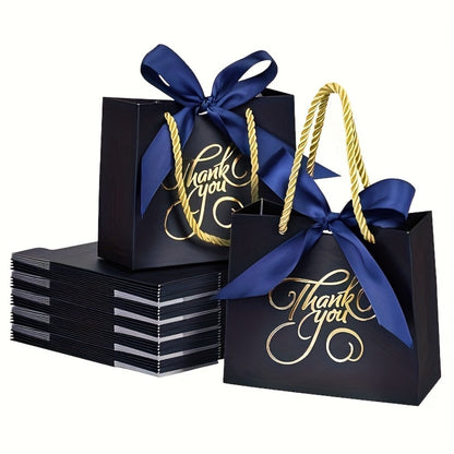 Small Thank You Gift Bags with Handles Bulk 50 Pack 5.5x2.5x4.7 Inch Party Favor Bags for Bridal Shower Birthday Baby Shower Wedding Goodie Bags Treat Bags Gift Wrap Bags