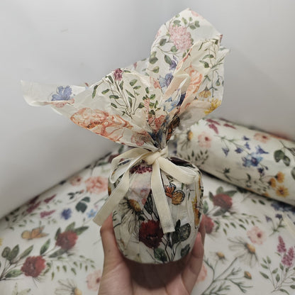 Fifty-Sheet Vintage Floral Gift Wrapping Paper Set, 20 x 14 Inch Purple Lily Design Pictured