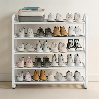 Shoe Storage Organizer 5-Layer Narrow White Rack for Entryway, Closet, Living Room and Door Areas