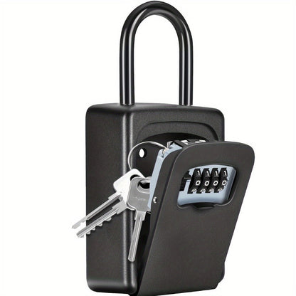 Wall-Mounted Key Lock Box with Resettable Password - Outdoor Key Safe Box, Security Lock Box for Home Garage Garden Office Store