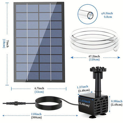 Separate-Panel Solar Fountain Pump with 1.5W, 2.5W, 3.5W and 9W Checkout Options and Nozzle Sets
