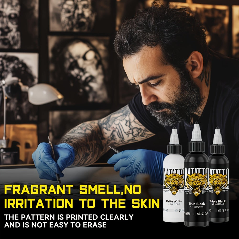 Tattoo Ink DMTATTOO Advanced 4.06oz 120ml Single-Bottle Options in Seven Solid Colors with Item-Specific Color, Capacity and Bottle Choices