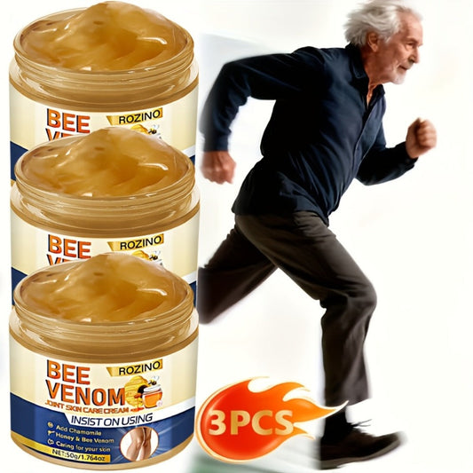 Bee Venom Cream for Joint & Skin Care 3 Pcs 50g Each - Moisturizing Brightening Body Cream with Vitamin C for Dry Rough Skin on Arms Legs Knees Ankles Elbows Unisex Daily Body Moisturizer