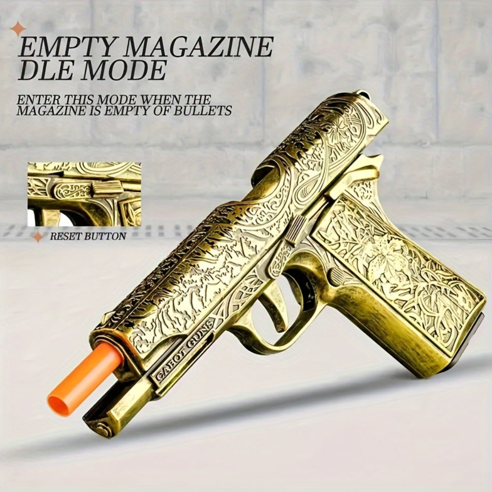 Bullet Toy Gun Pistol with 120 Bullets 12 Shells & 2 Magazines, Hollow Hanging Foam Blaster for Kids Boys Girls Ages 6+