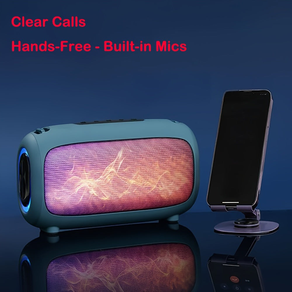 Portable Bluetooth Speaker with Bluetooth 5.3, TWS, 1800mAh Battery, LED Light, AUX and TF Input