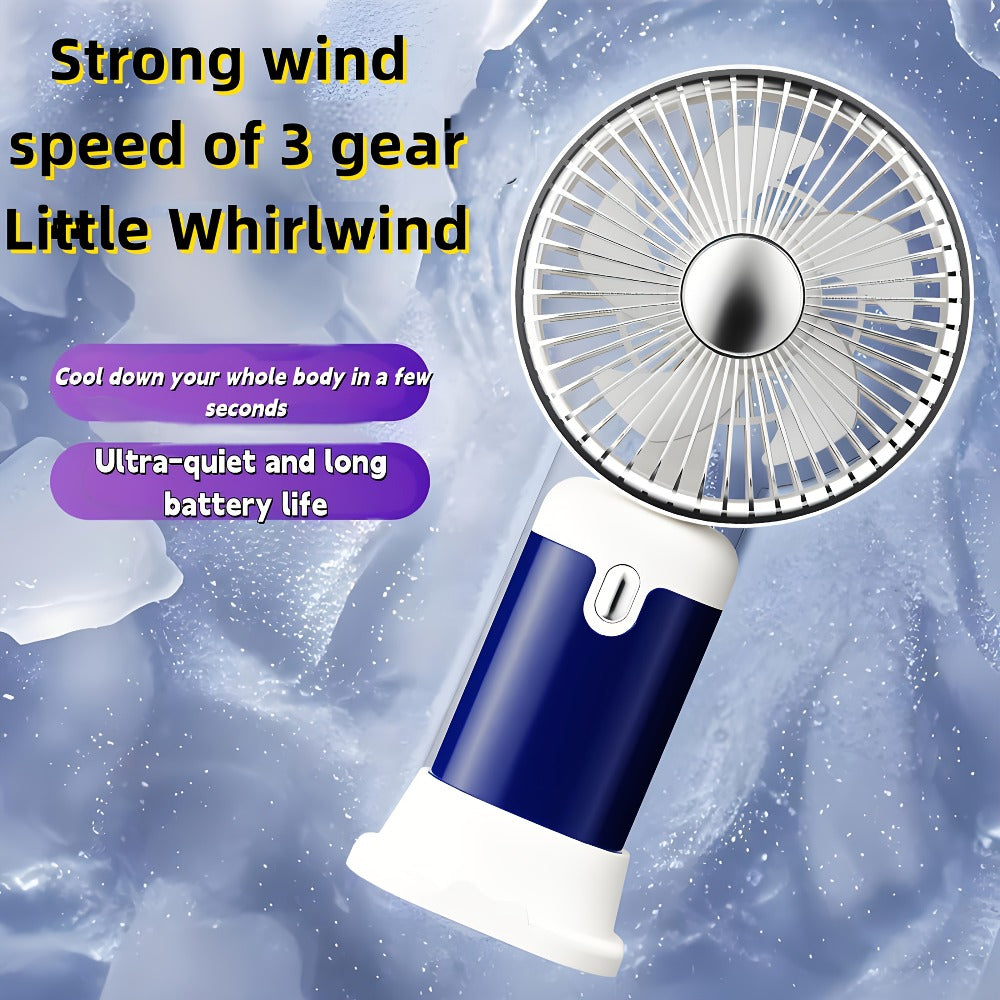 Foldable Handheld and Desk Fan with Three Speeds, USB Charging and White or Blue 1- or 2-Piece Options