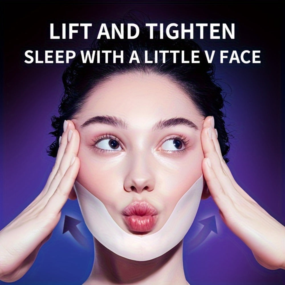 V-Line Face Mask 7 Pieces Hydrogel Chin Lifting & Jawline Contouring — Collagen, Hyaluronic Acid & Coffee Extract Firming Tightening Sculpting Mask for Double Chin, Neck & Lower Face | All Skin Types
