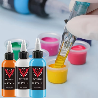 Tattoo Ink 14-Color Set with 1oz 30ml Bottles and One Source-Listed Full Palette Configuration