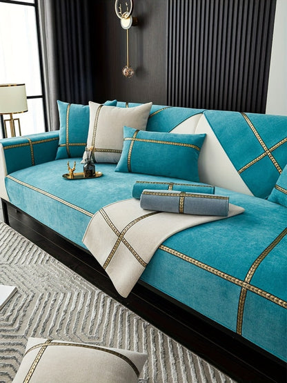 Sofa Cover 350 GSM Chenille Knit Panels for Single Seat, Armrest and 2, 3 or 4-Seater Sofa Sections