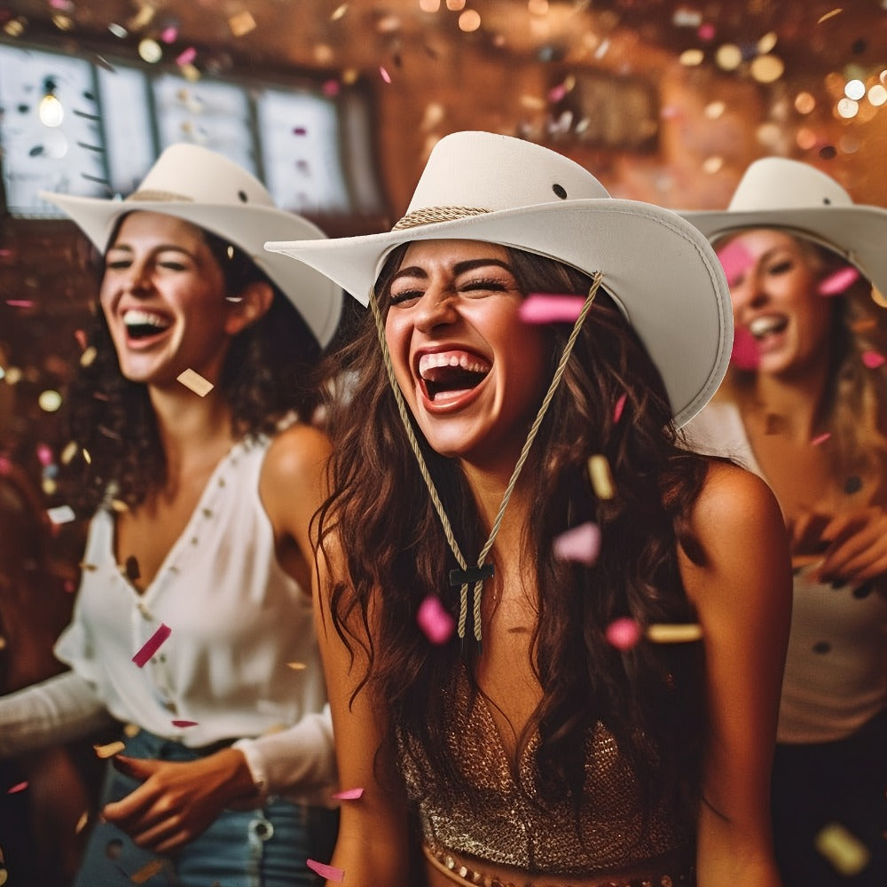Costume Accessories Cowboy Hat and Bandana Group Set with 10 Hats and 10 Polyester Bandanas