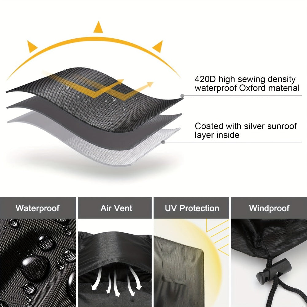 Outdoor Air Conditioner Cover in 24 x 24 x 30-Inch Size with Side Vent, Drawstring Hem and Storage Bag