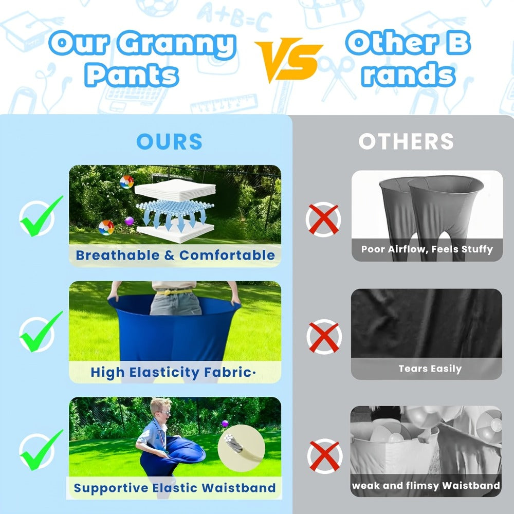 Inflatable Granny-Pants Yard Game Sets with One- or Two-Pants Options, 6 or 12 Balls and Pumps