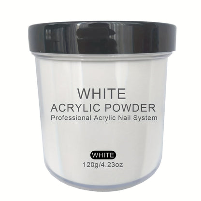 120g Acrylic Nail Powder Jar in Clear, Pinkish, Nude or White for Use with Compatible Acrylic Liquid