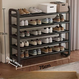 Black 5-layer shoe rack, can hold 18 pairs of shoes